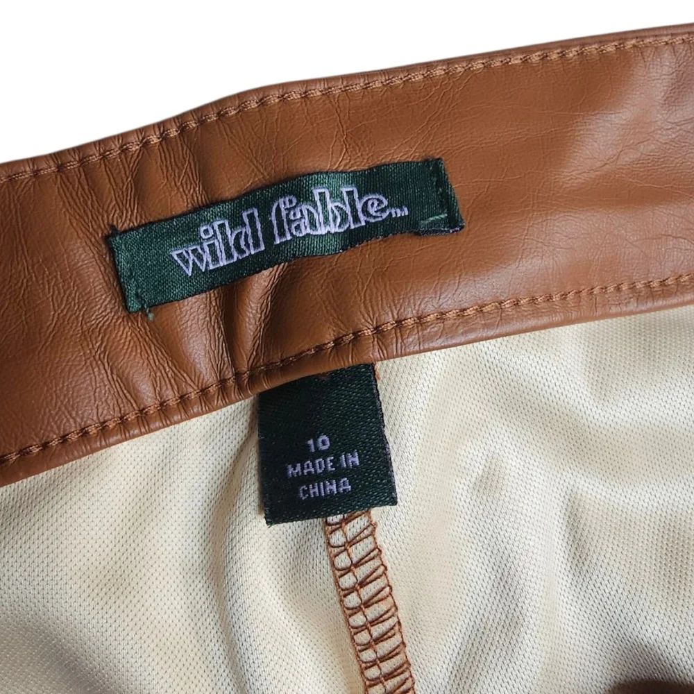 Wild Fable Tan Faux Leather Pants - Picture 3 of 5